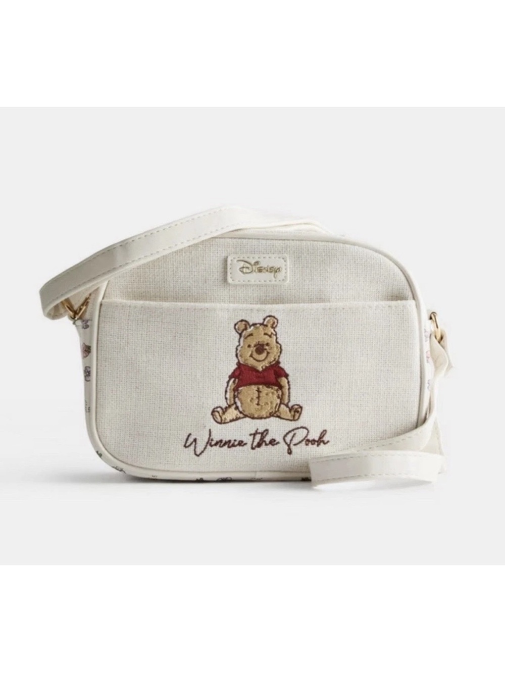 Disney Cream Winnie the Pooh Crossbody Bag with Red Accent